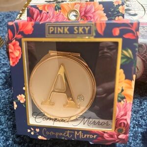 Pink Sky Gold Compact Mirror